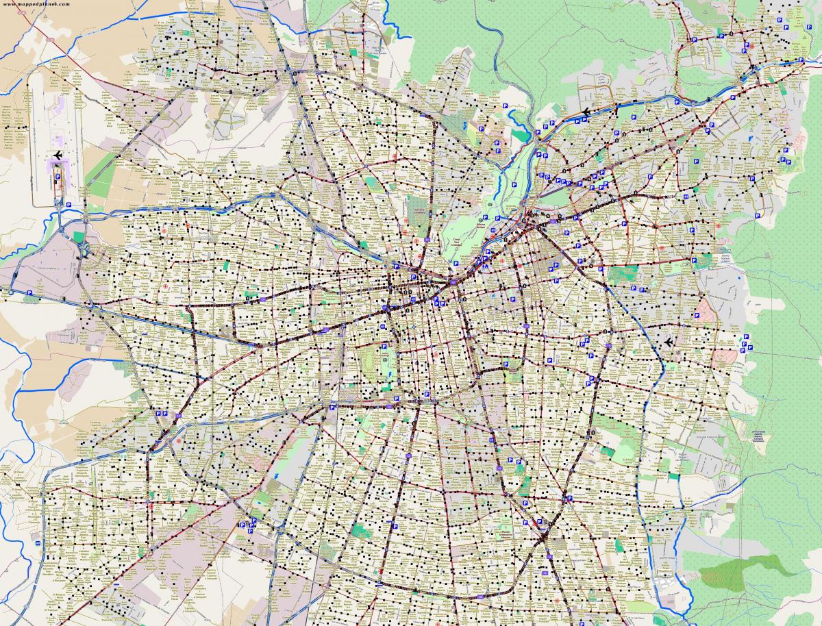 χάρτης πόλης σαντιάγο, Χιλή