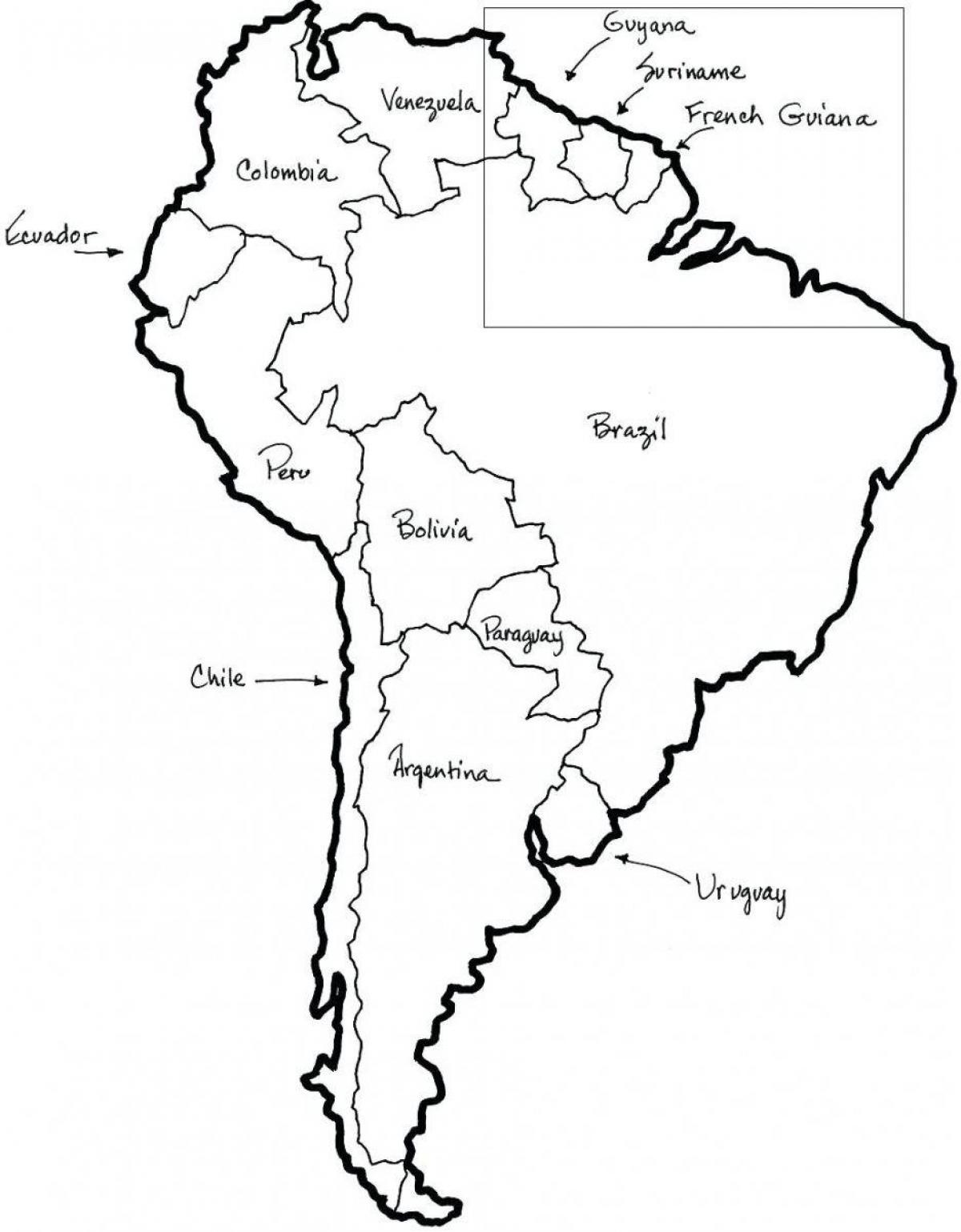 Χάρτης της Χιλής outlin
