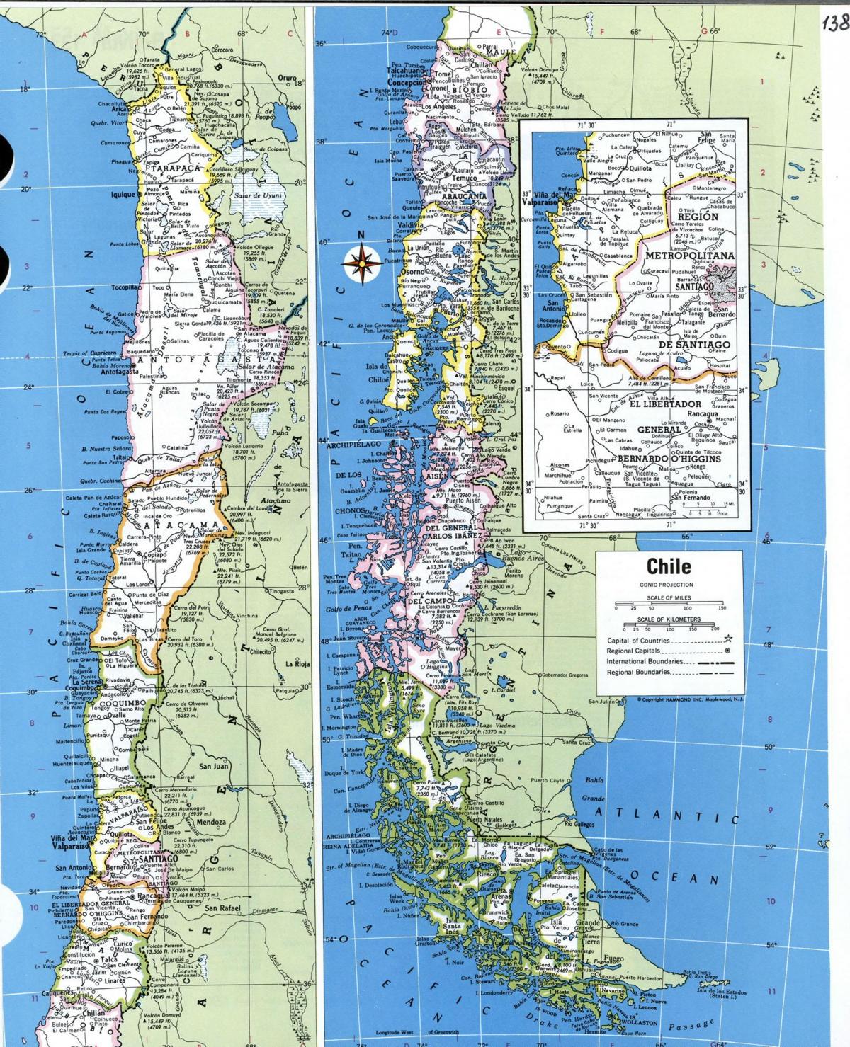 Χάρτης λεπτομερείς Χιλή