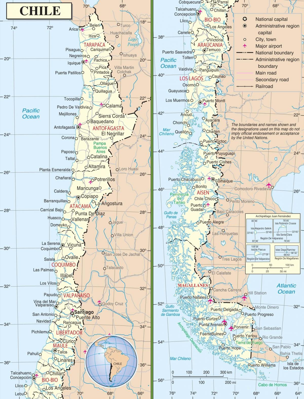 χάρτης της Χιλής