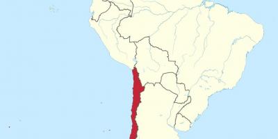 Χιλή στη νότια αμερική χάρτη