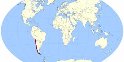 Παγκόσμιο χάρτη που δείχνει τη Χιλή