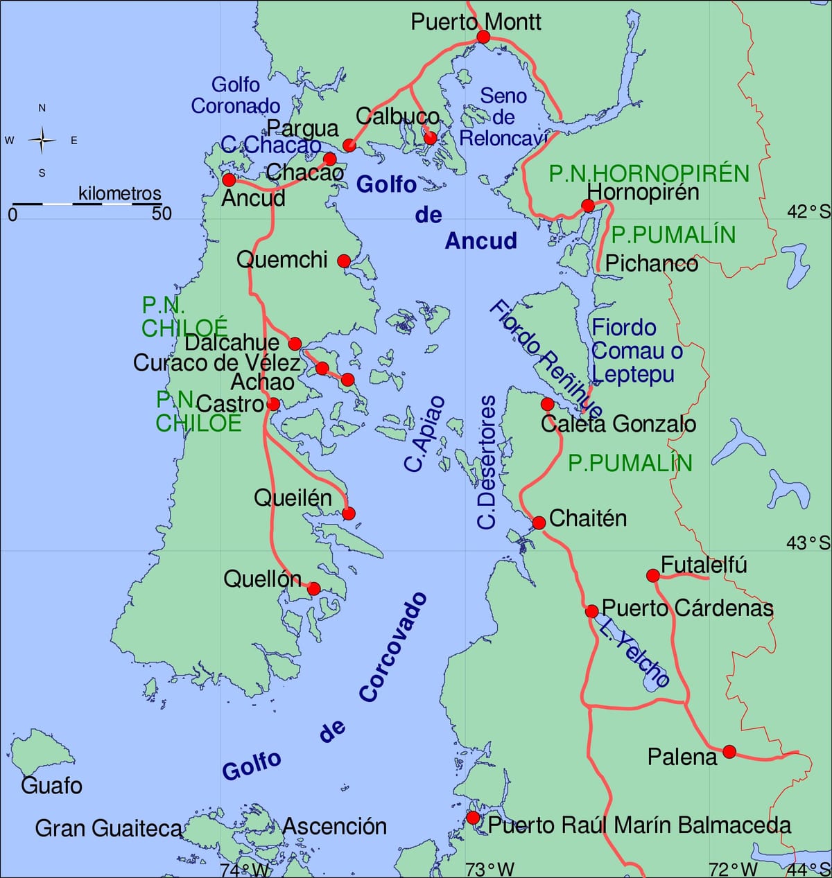 Χάρτης της Χιλή, chiloe